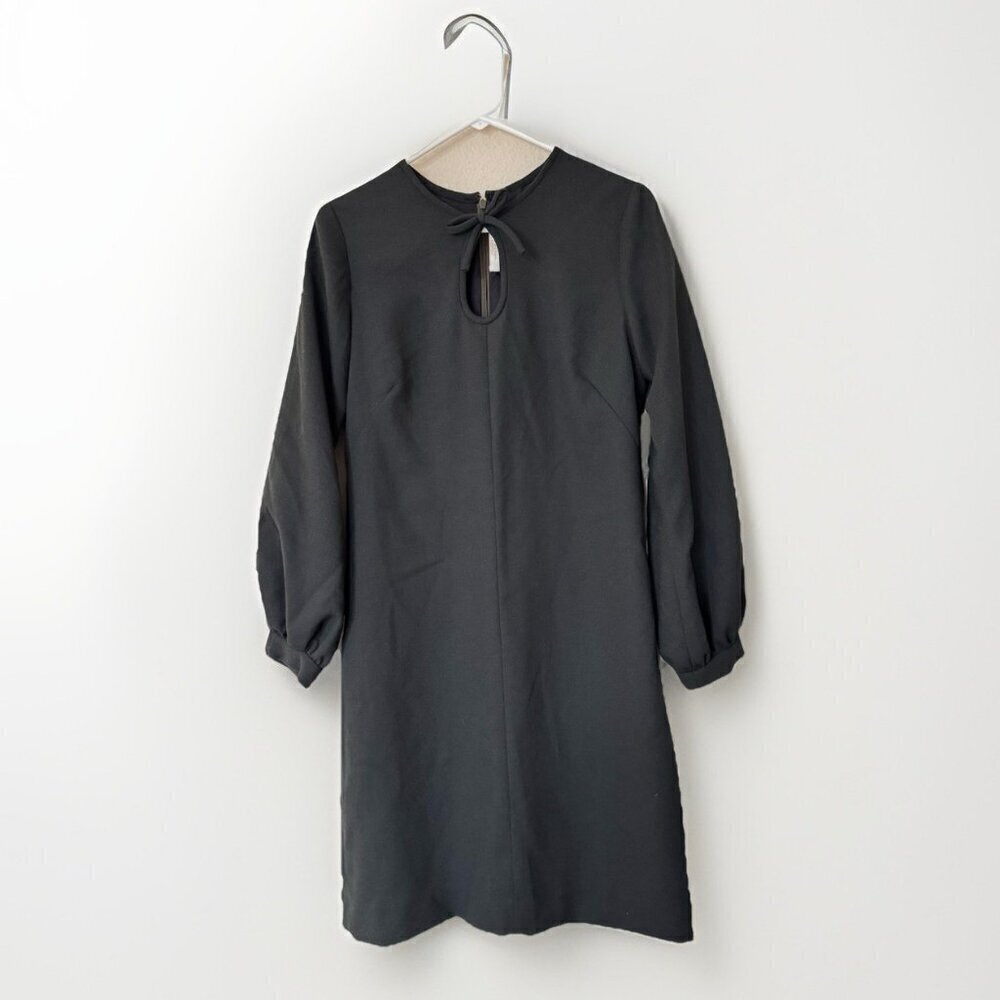 Shannon McLean Womens Puff Sleeve Mini Dress Green Size Medium Bow Detail
